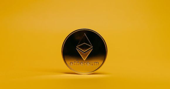 Ethereum - Ethereum Coin on Yellow Background